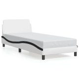 Cumpara ieftin Cadru de pat, Dover, alb si negru, 90x200 cm piele ecologica