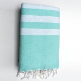 Prosop Din Bumbac Baie | Plajă | SPA | Nisa Turcoaz Cu Dungi Albe 200 x 100 cm