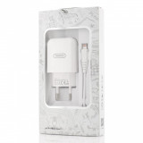 Incarcator Retea Tranyoo, V30, 2.1A Charge Kit, Lightning Cable, White