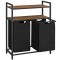 Raft baie cu cosuri rufe, Artool, placa MDF, cadru otel, 2 compartimente rufe, 2 rafturi, maro rustic si negru, 73x33x91 cm