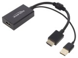 Adaptor DELOCK DisplayPort la HDMI + USB A 0,24m Negru 62667