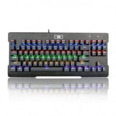 Tastatura gaming mecanica Redragon Visnu neagra iluminare rainbow foto