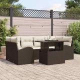 VidaXL Set de canapele pentru grădină 7 pcs Maro 100 x 55 x 73 cm