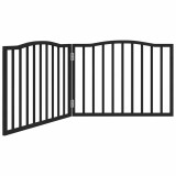 Cumpara ieftin Poarta pentru caini pliabila 2 panouri negru, 160 cm, lemn plop
