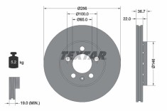 TEXTAR 92082205 PRO+ Disc frana foto