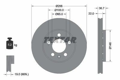 TEXTAR 92082205 PRO+ Disc frana foto
