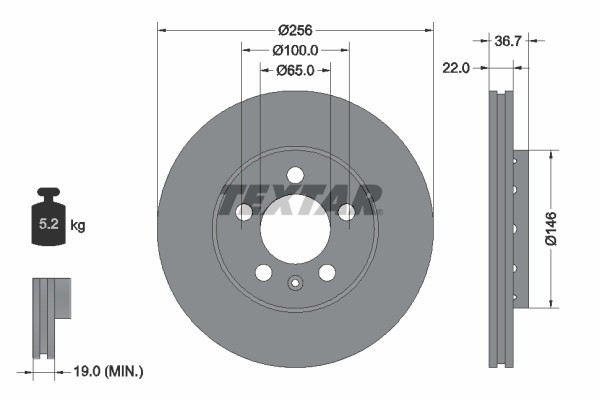 TEXTAR 92082205 PRO+ Disc frana
