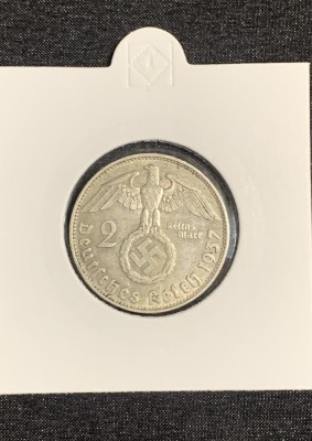 Mony2 reichsmark 1937 D argint foto