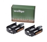Set 2 pedale Wellgo din aluminiu pentru bicicleta, filet 9/16, culoare negru Cod:AWR0062