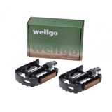 Set 2 pedale Wellgo din aluminiu pentru bicicleta, filet 9/16, culoare negru Cod:AWR0062