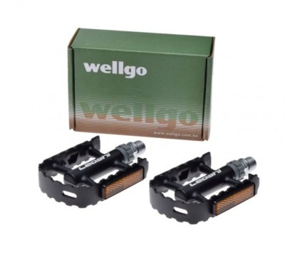 Set 2 pedale Wellgo din aluminiu pentru bicicleta, filet 9/16, culoare negru Cod:AWR0062 foto
