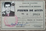 Permis de acces Casa de Cultura a Ministerului de Interne 1990