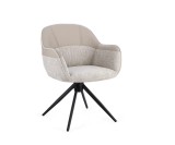 Cumpara ieftin Set 2 scaune dining otel negru textil imitatie piele bej Isotta 60x62x85h