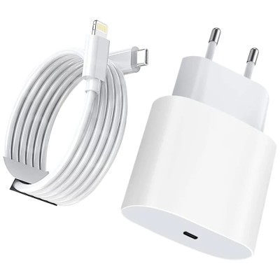 Incarcator fast charge 20W cu cablu de date 1m Type-C TO Lightning, compatibil cu Apple iPhone 14/ 14 Pro/ 14 Pro Max/ 12/ 12 Pro/ 12 Pro Max/ 11/ 11 foto