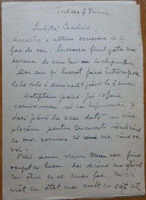 Scrisoare S. Luchian catre Cecilia Vasilescu, transcrisa olograf de Laura Cocea foto