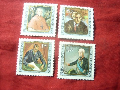Serie Liechtenstein 1984 - Personalitati , 4 valori foto