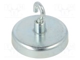 Magnet fix ferită 125N 40mm cu c&acirc;rlig ELESA GANTER