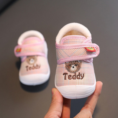 Pantofi imblaniti in carouri roz - Teddy (Marime Disponibila: 9-12 luni foto