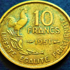 Moneda istorica 10 FRANCI - FRANTA, anul 1951 *cod 993