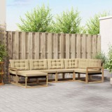 vidaXL Set de canapele de exterior cu pernă 6 pcs Alb și Bej 3388847