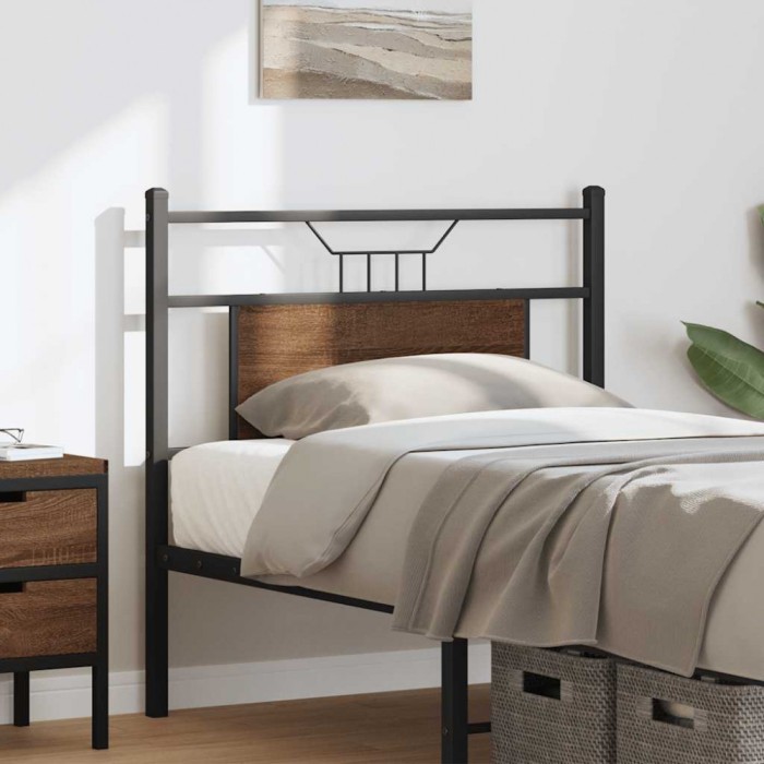 Gossi tablie de pat, stejar maro, 75 cm, lemn prelucrat si otel