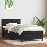 vidaXL Pat box spring cu saltea, negru, 80x220 cm, catifea 3316235