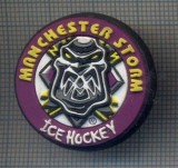 AX 1004 INSIGNA -SPORTIVA-HOCKEY-MANCHESTER STORM-ICE HOCKEY-PENTRU COLECTIONARI