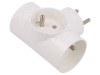 Conector Alimentare AC Splitter Plastrol 2P+PE Alb 250V 16A 3 Socluri