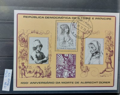 TS21 - Timbre serie S Tome e Principe - 1979 Albert Durer - colita foto