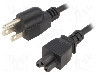 Cablu alimentare AC, 1.8m, 3 fire, culoare negru, IEC C5 mama, NEMA 5-15 (B) mufa, ESPE -