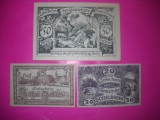 HOPCT BANCNOTA NOTGELD NR 102 - DESSELBRUNN -SET 3 BUC -10,20 SI 50 HELLER 1920 -AUSTRIA-UNC