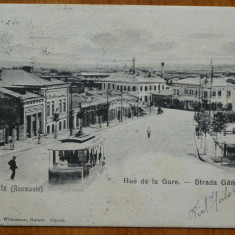 Galati , Strada Garii , circulata , 1902 , clasica