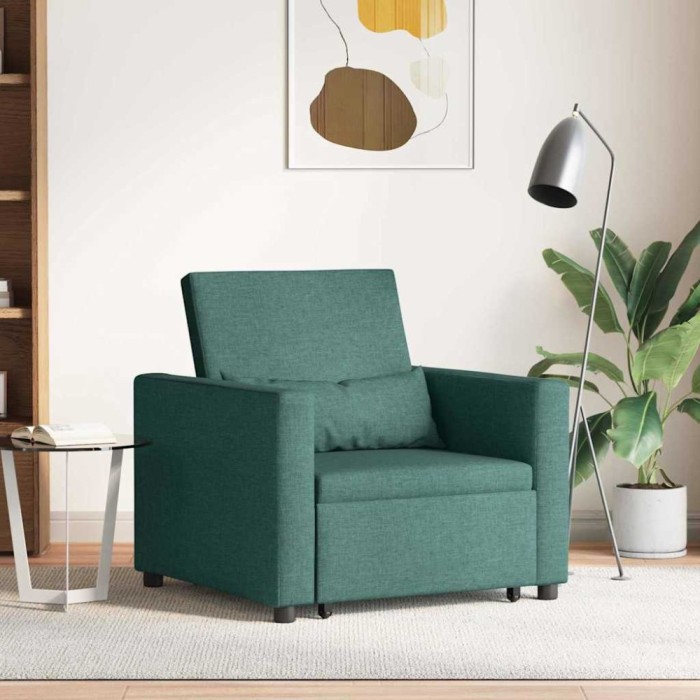 vidaXL Canapea Folie 3 &icirc;n 1 Convertible Verde &Icirc;nchis