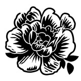 Sticker decorativ, Floare, Negru, 60 cm, 10650ST, Oem