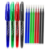 Set 4 Pixuri cu Radiera 0.7mm + 8 Rezerve, Roller Multicolor, ROPET - Stergere Usoara, Cerneala Termosensibila