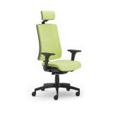 SCAUN ERGONOMIC PURE BLACK T PDH - Metalica-cromata cu role - Mecanism translatie sezut - Brate reglabile 4D