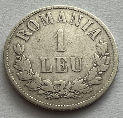 1 Leu 1873, Argint, Carol I, Romania, tip moneda foto