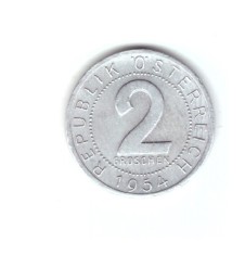 Moneda Austria 2 groschen 1954, stare buna, curata