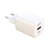 Cumpara ieftin Adaptor Priza XO L96, Tip C, USB, 3A, 30W / 18W, Alb