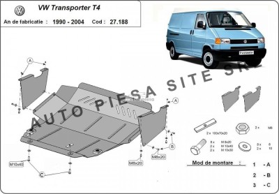 Scut metalic motor VW Transporter 4 IV fabricat in perioada 1990 - 2003 APS-27,188 foto