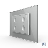 Cumpara ieftin Intrerupator cvadruplu wireless touch Livolo, sticla gri, standard italian