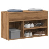 VidaXL Banchetă pantofar stejar artizanal 80x30x45 cm, lemn prelucrat