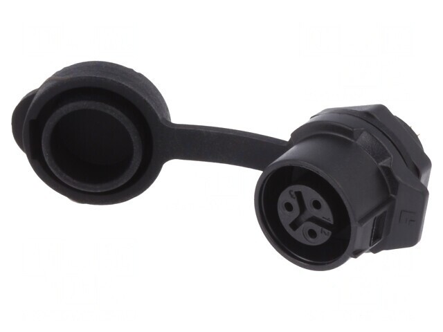 Conector Circular Mamă 3-PIN Aurit 5A 12mm
