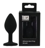 ​Dop anal din silicon Toosh, mic, negru, 7,4 cm, Small