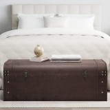 vidaXL Cufăr de comori cu zăvoare maro &icirc;nchis 110x50x39,5 cm placaj