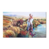 Tablou pictat manual living, dormitor, Cu gandul la tine, 100x60cm ulei pe panza, Mircea Iordache