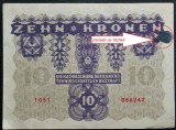 Cumpara ieftin Bancnota istorica 10 COROANE / KRONEN- AUSTRIA, anul 1922 *cod 366 EROARE TIPAR