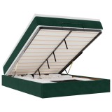 Cumpara ieftin Cadru de pat otoman cu saltea verde inchis 140x200cm catifea