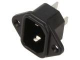 Conector: alimentare AC; soclu; tată; 10A; 250VAC; C14 (E)