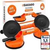 Cumpara ieftin Set 2 ventuze pentru placi, greutate maxima suportata 120 kg, 32.5 x 12 cm, plastic, aluminiu, cauciuc, portocaliu, negru